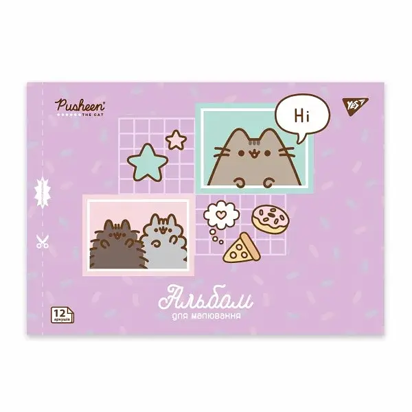 Альбом для малюв. на скобі 12/100 А4 з перфор. Pusheen №130588/Yes/ - фото 4