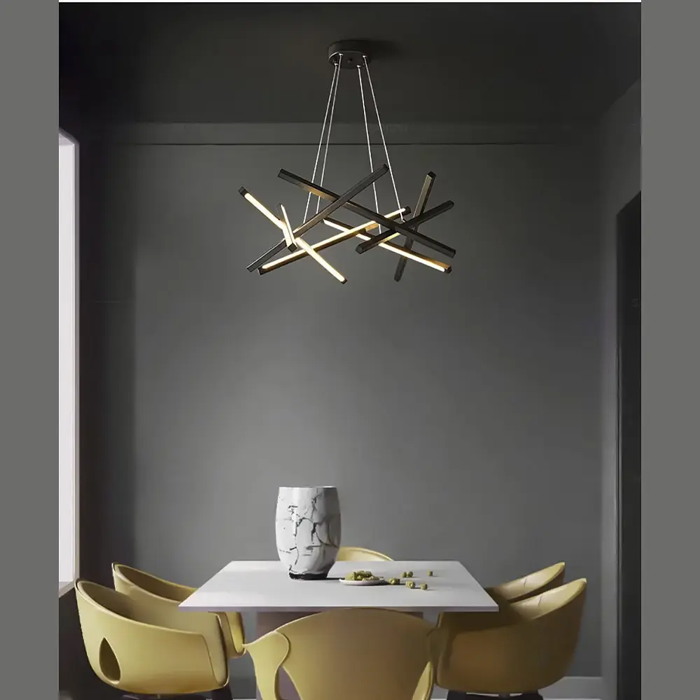 Черная Led люстра с подвесным регулируемым корпусом Ø 90 см | Ст. A 55071-650 BK | Line F - фото 7