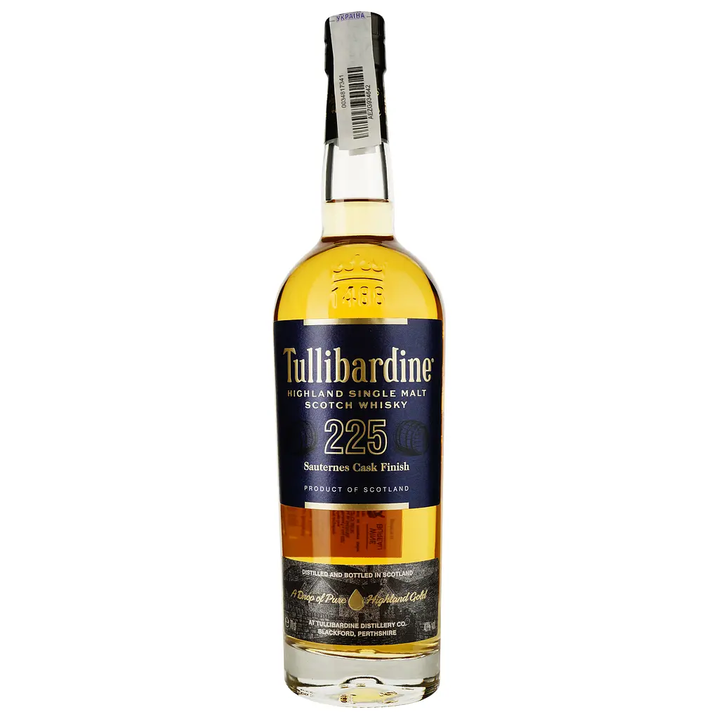 Віскі Tullibardine Sauternes Finish 225 Single Malt Scotch Whisky 43% 0.7 л - фото 2