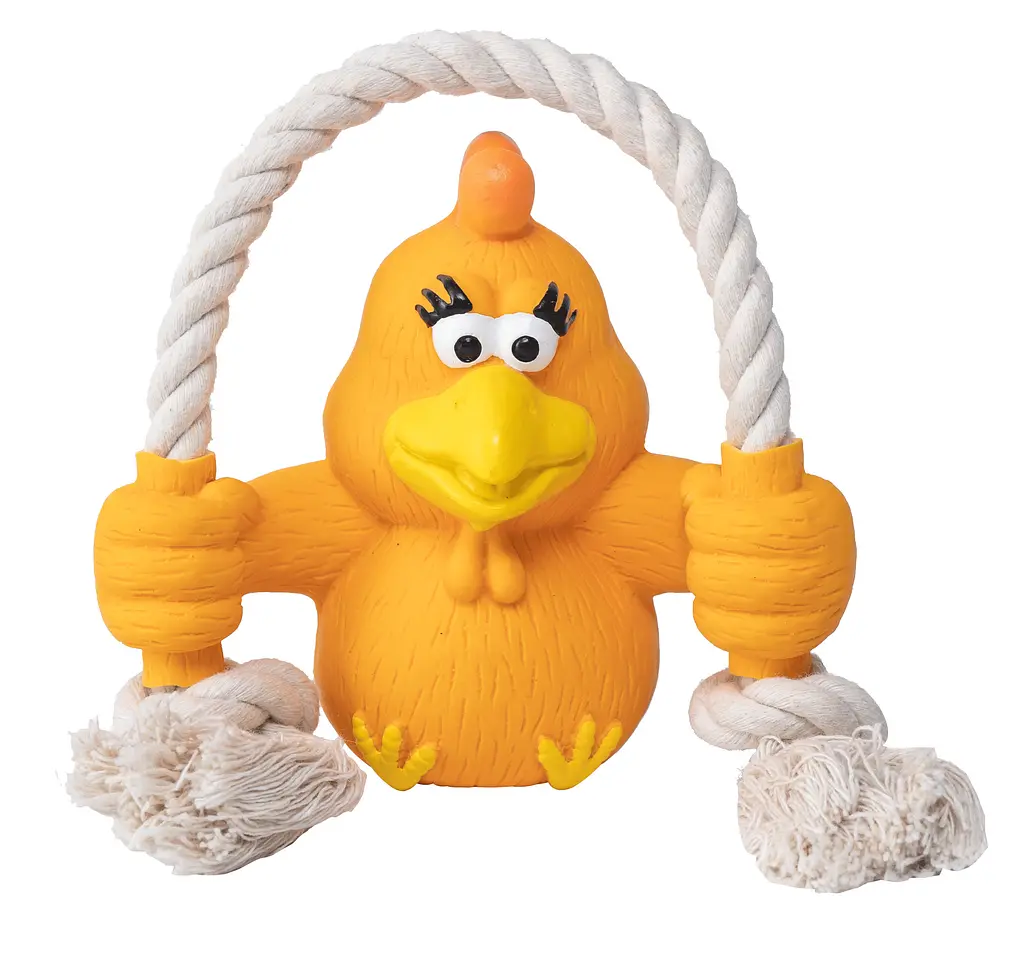 Іграшка для собак Quapas! Dog Toy Fun Chicken with rope - фото 3