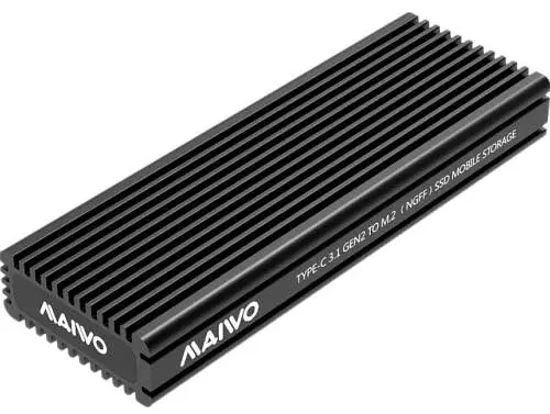 Кишеня зовнішня Maiwo, Black, M.2, Type-C 3.1 Gen2, 1xM.2 NVMe / SATA, формат 2230/2242/2260/2280, алюмінієвий корпус (K1687P2) - фото 3