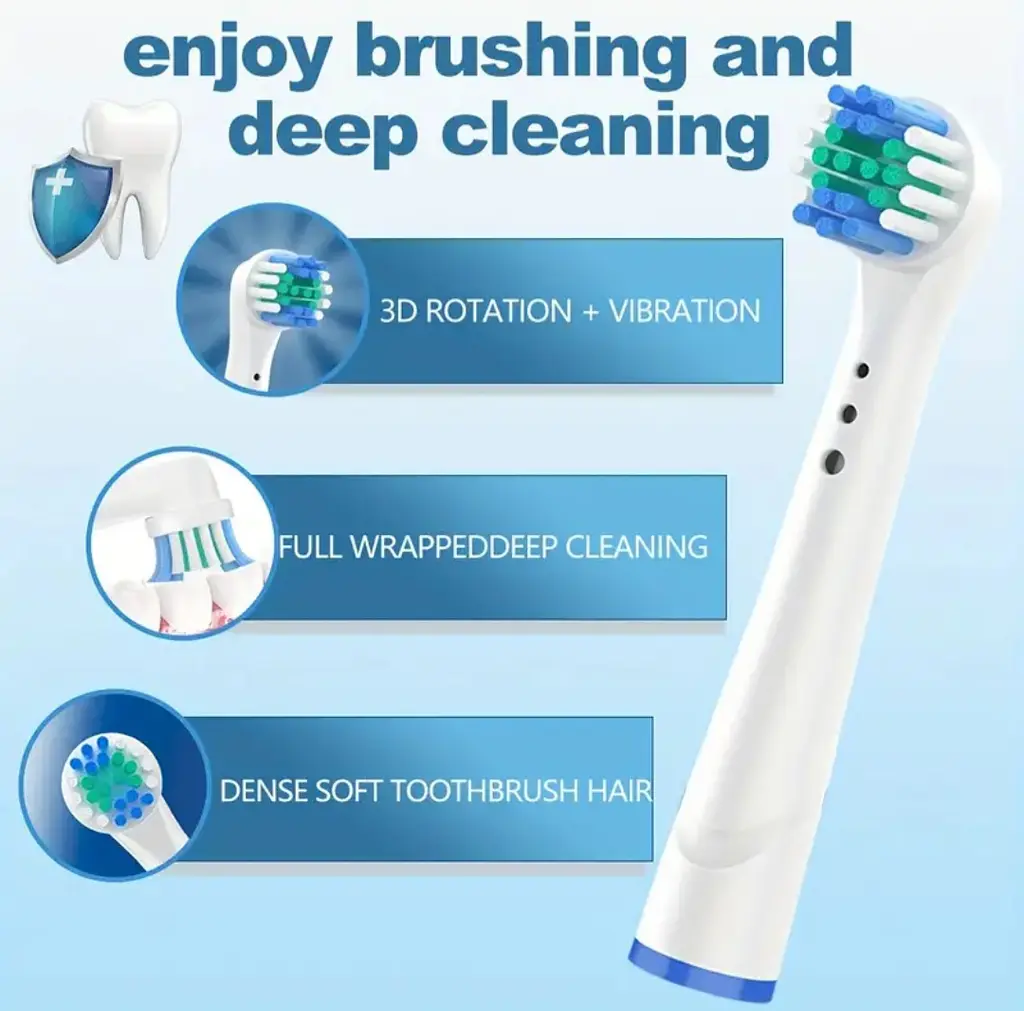 Змінні насадки для електричної зубної щітки Oral-B 4 шт., підходять для Precision Clean, Advance Power та ін. - фото 10