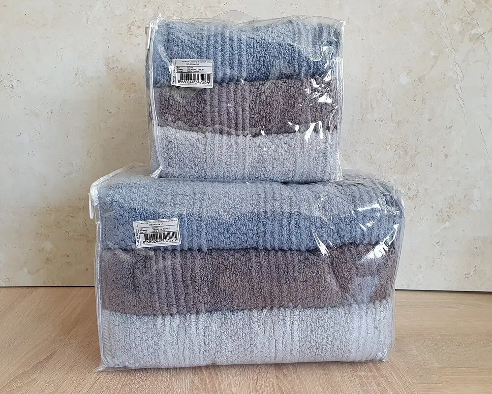 Набір турецьких махрових рушників Cestepe MicroCotton Premium 3 штуки 50x90 + 3 штуки 70х140 Nesha щільність 600 г/м2 - фото 8