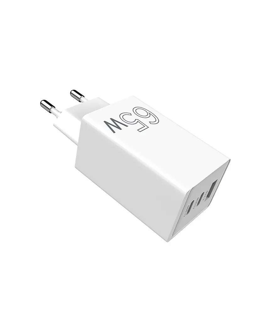 Мережевий зарядний пристрій Sigma mobile X-power 65W GaN, PD, QC (2xUSB-C + 1xUSB-A) Білий (PS65-01) - фото 7