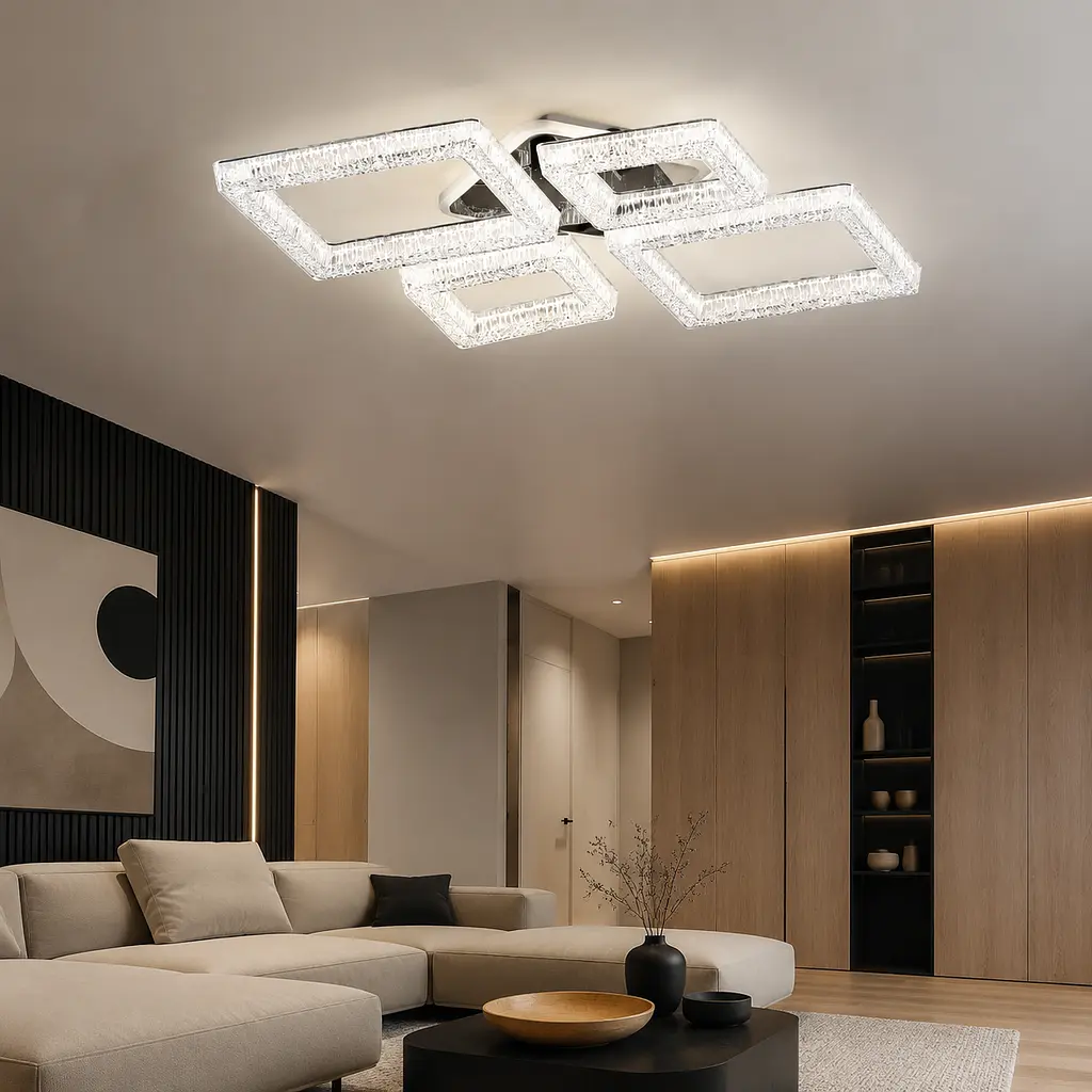 Світлодіодна люстра Splendid Ray LS/2S+2B LED (BK), чорний, 60 Вт, від 8-16 м²