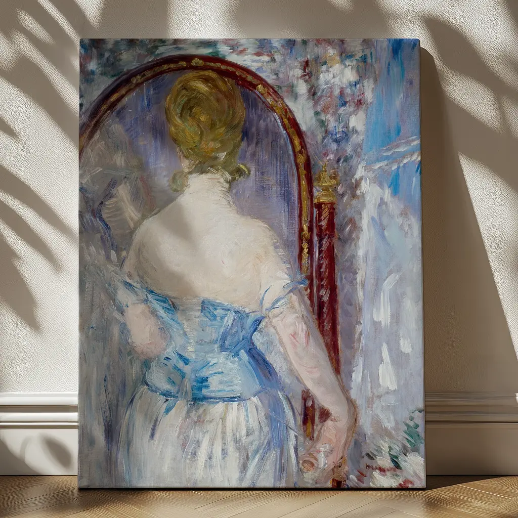 Інтер'єрна картина Перед дзеркалом, Едуар Мане, Édouard Manet, Before the Mirror, інтер'єрний декор, 80×60 см (id6668)