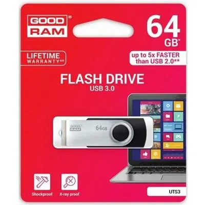 USB флеш накопичувач Goodram 64GB Twister Black USB 3.0 (UTS3-0640K0R11) - фото 2