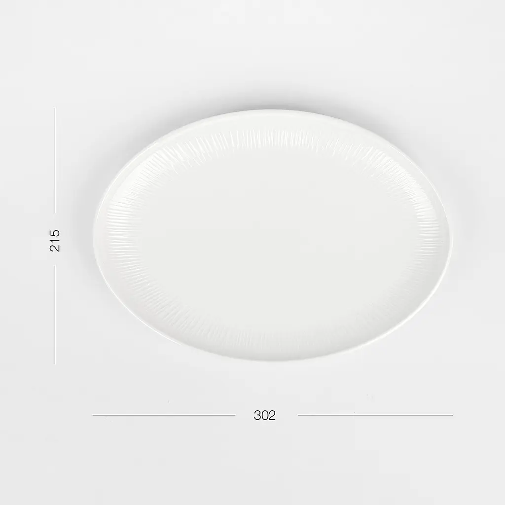 Тарілка МВМ My Home Промінь 30.2x21.5 см овальна біла (KP-110 M WHITE) - фото 5