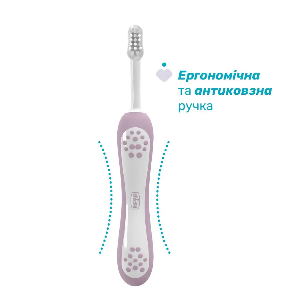 Дитяча зубна щітка Chicco для перших зубів, 6-36 міс. рожева (8058664174683) (12081.00) - фото 2