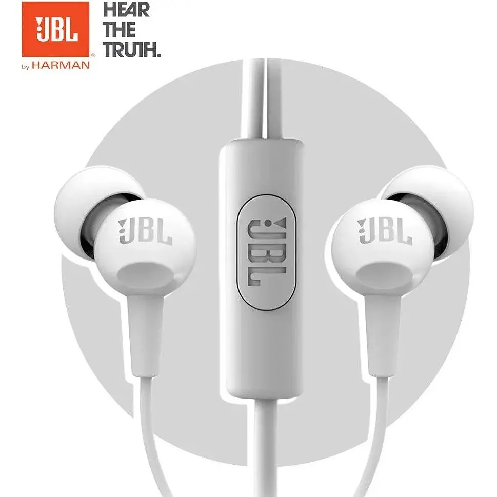 Навушники провідні JBL C100SI з мікрофоном білі - фото 9