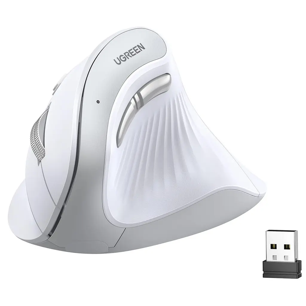 Бездротова миша UGREEN MU008 2.4 GHz і Bluetooth вертикальна (UGR-45759) біла