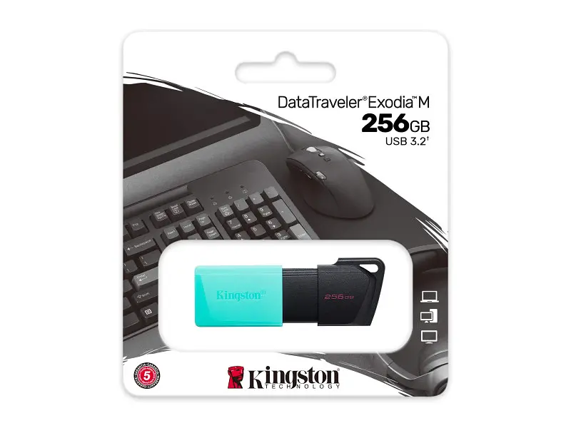 USB флеш накопичувач Kingston 256 GB DataTraveler Exodia M Black/Teal (DTXM/256GB) - фото 3