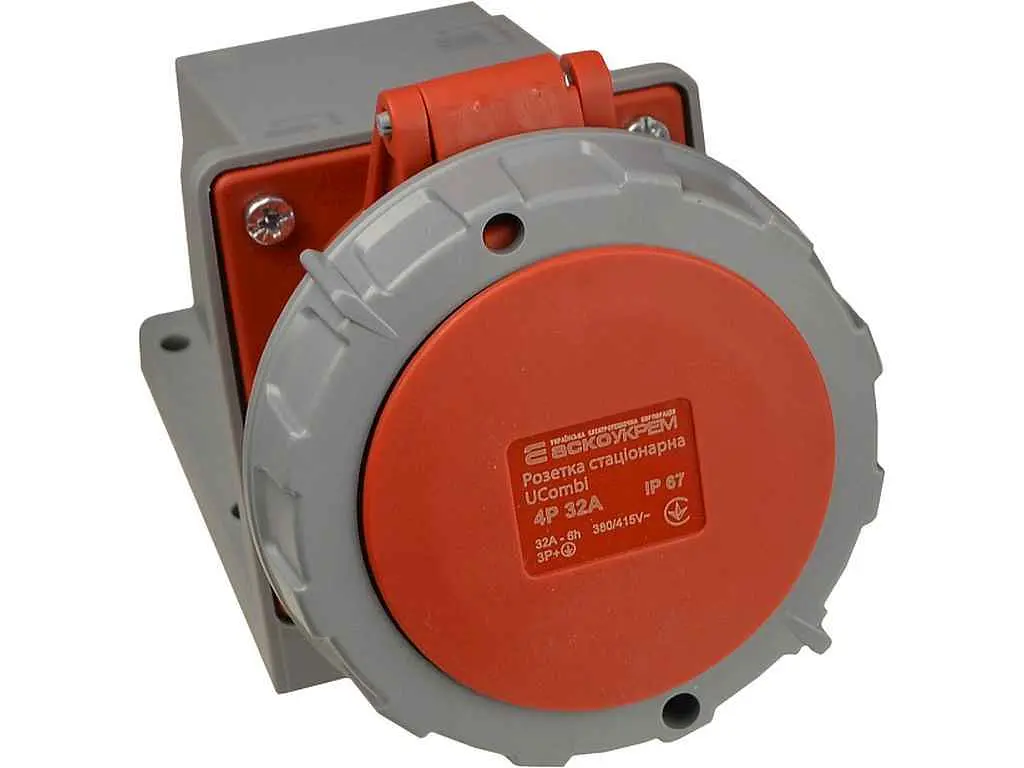 Розетка стаціонарна АСКО серії UСombi 4P 32A IP 67 - фото 2