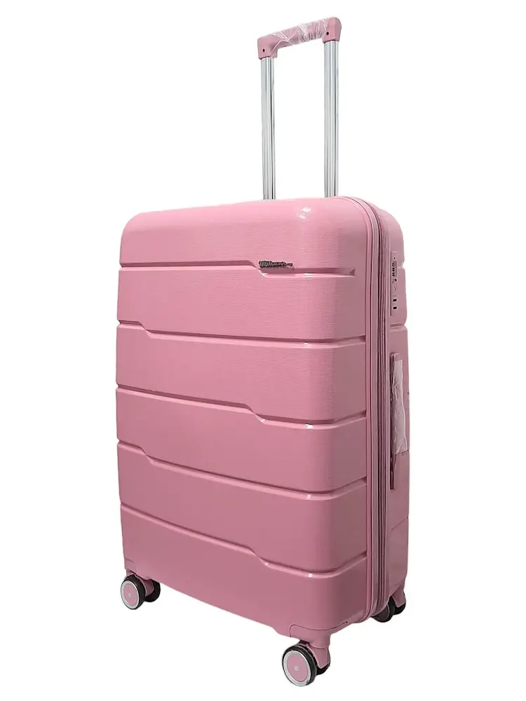 Валіза середня M+ з поліпропілену Milano bag 0305 84л Рожевий - фото 2
