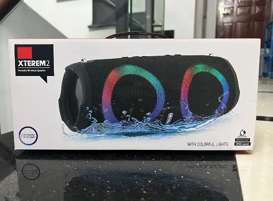 Портативная колонка Xterem2 Bluetooth переносной динамик Блютуз Большая 28 см IPX5 Синяя - фото 2