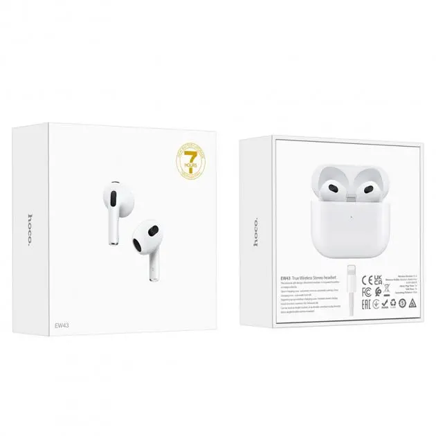 Навушники Bluetooth Hoco EW43 True wireless stereo headset White - фото 4