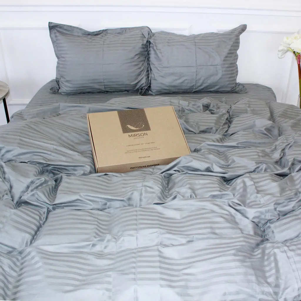Постільна білизна MirSon Satin 30-0010LightGray 160х220 Сімейний (2200005251171) - фото 4