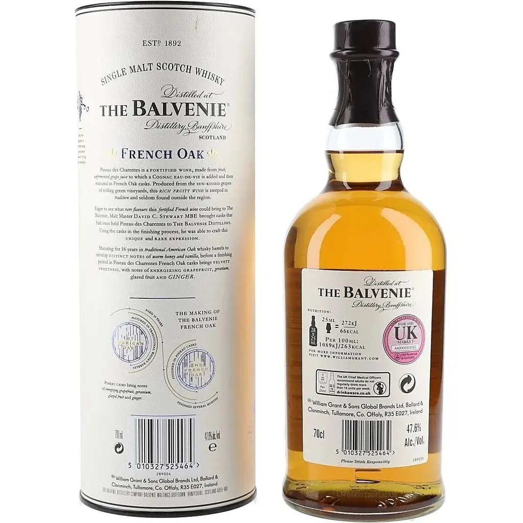 Виски Balvenie French Oak 16 yo Single Malt Scotch Whisky 47.6% 0.7 л - фото 2