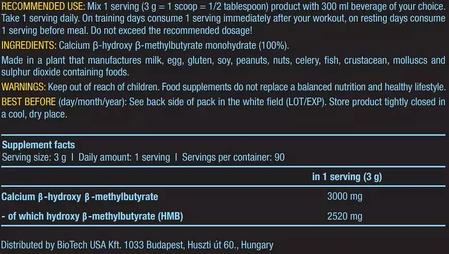 Бустер тестостерону BiotechUSA CA-HMB 3000, 270 г - фото 2