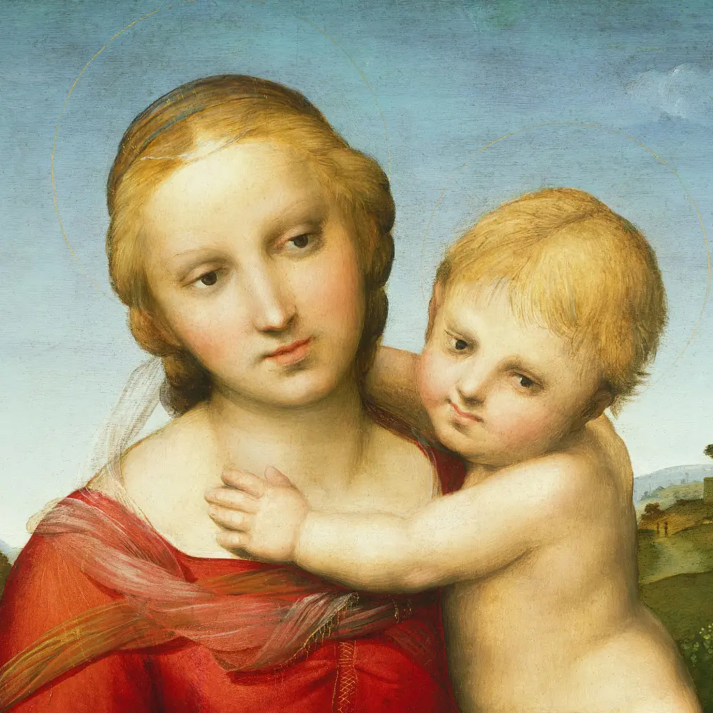 Інтер'єрна картина Мала Мадонна Каупера, Рафаель, Raphael Santi, Small Cowper Madonna, релігійний декор, 60×43 см (id6958) - фото 5