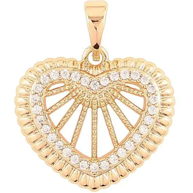 Кулон XUPING Позолота 18K «Сердечко з цирконієм» для ланцюжка до 5мм (262319)