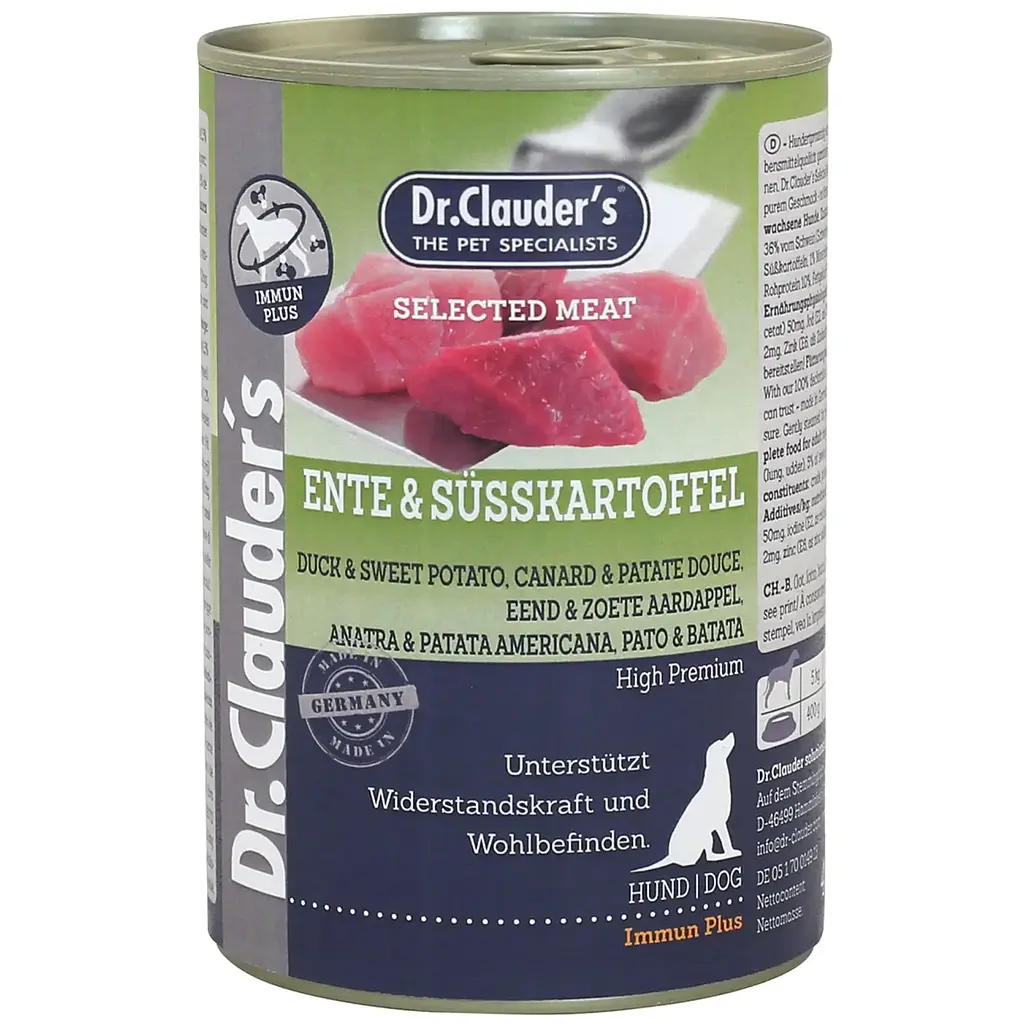 Консерва супер-преміум класу для собак Dr.Clauder's Selected Meat Duck & Sweet Potato 400г