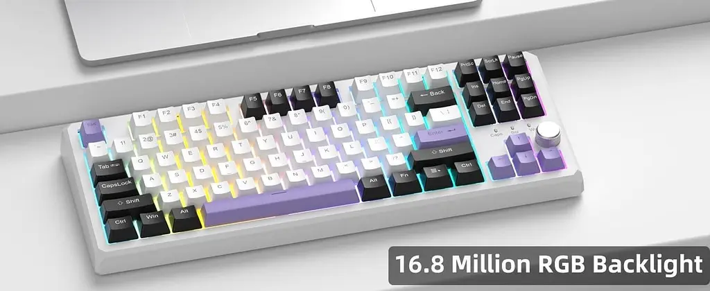 Клавіатура MageGee SKY 87 RGB Ivory White Switch Wireless (6971969728486-UA) Ice Purple (G-000003959) - фото 5