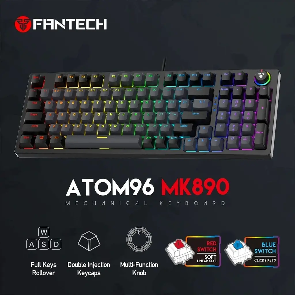 Клавіатура Fantech Atom96 MK890 Blue Switch Gray [115624] - фото 4