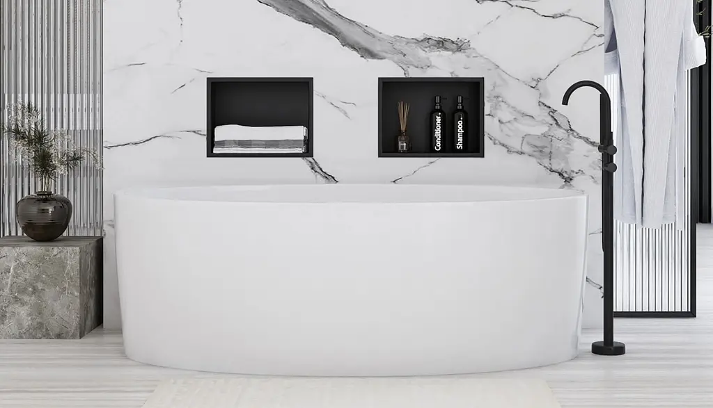 Встраиваемая полка Rea 30x30 black matt с ободком REA-05603, Черный матовый - фото 3