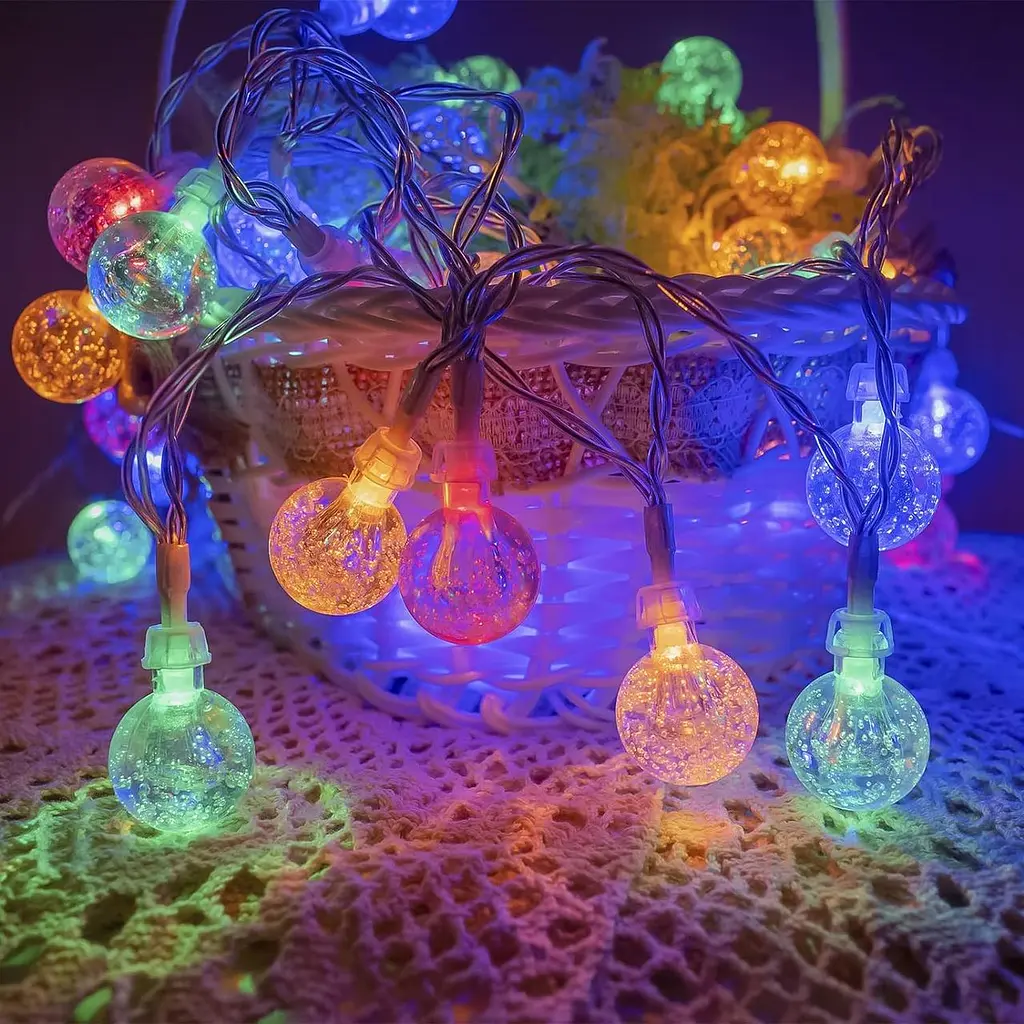 Koopower 30LEDs Globe Fairy Lights, Садові Fairy Lights USB-роз'єм 8 режимів гірлянди кришталеві кульки кулі - фото 4