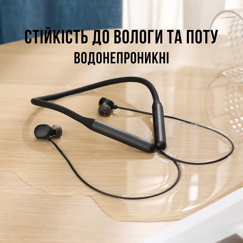 Бездротові вакуумні навушники для спорту SPORT Чорні - фото 7