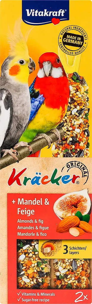 Лакомство для австралийских попугаев Vitakraft Kracker Original + Almonds & Fig 2 шт. 180 г (21289) - фото 7