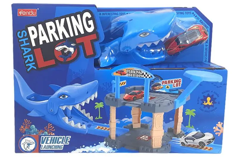 Дитячий паркінг Акула з запуском та машинкою Shark Parking Lot 8872 в коробці р.33х9х23, 5см