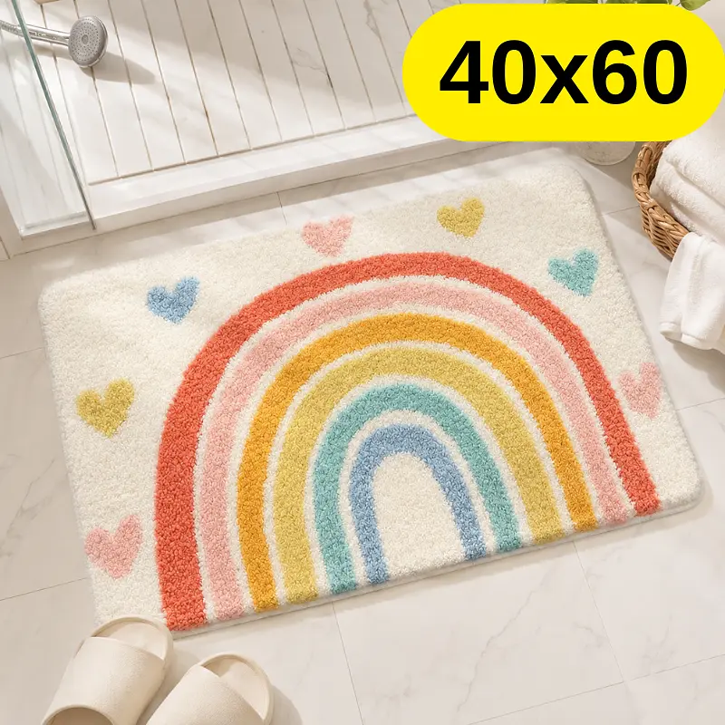 Стильний та практичний килимок для ванної кімнати 40×60 см зі кашеміру — м’який, антиковзкий, вологопоглинаючий KT9000041 - фото 2