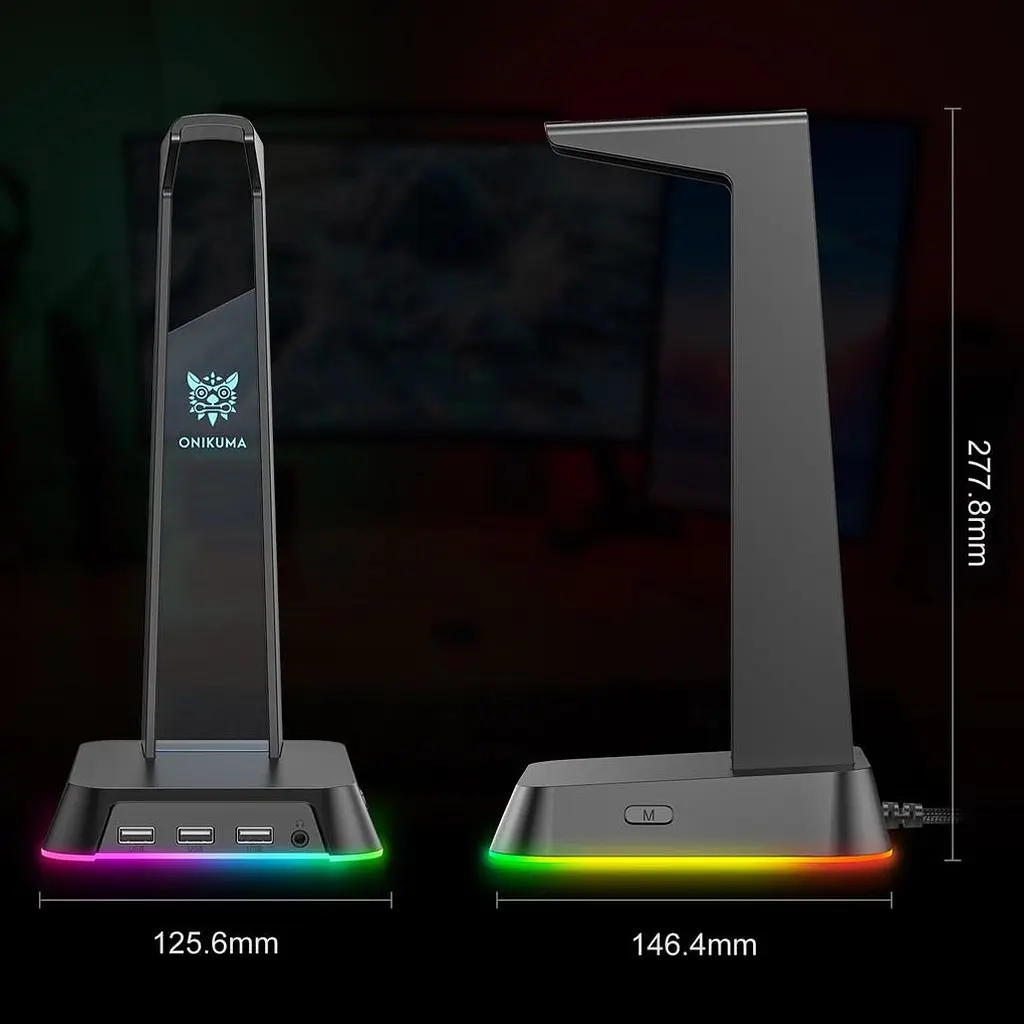 Підставка для навушників Onikuma ST-2 RGB Black [173110] - фото 10