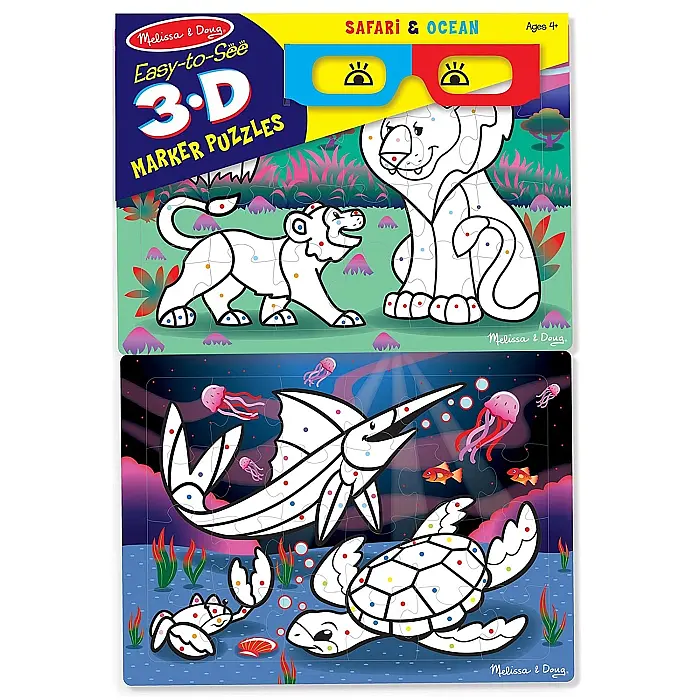 3D пазл-розмальовка по крапкам Melissa&Doug Сафарі/Океан (MD8823) - фото 2