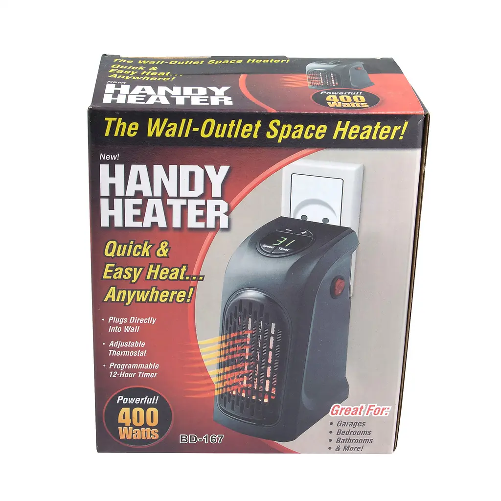 Обігрівач портативний Handy Heater у розетку, 400 Вт, з таймером і термостатом - фото 5