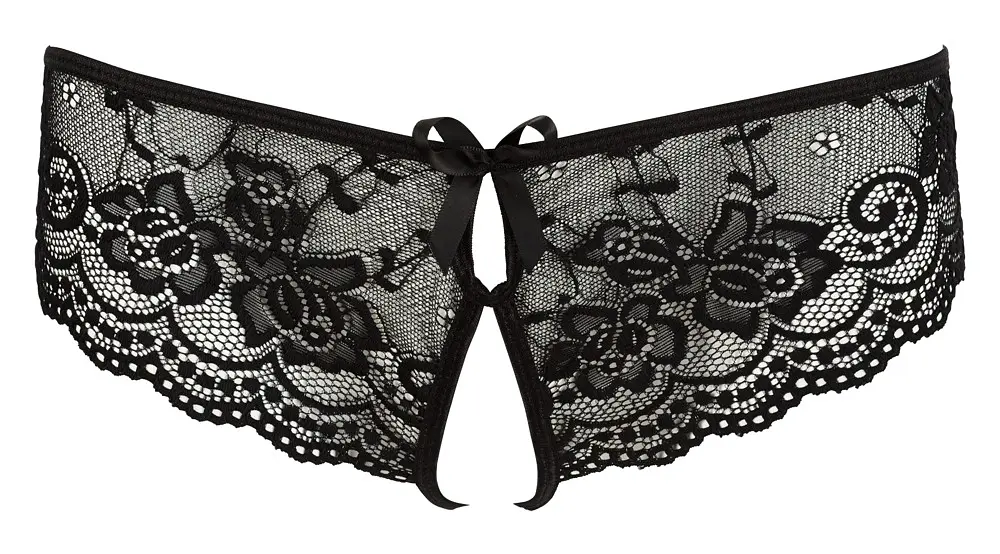 Женские стринги - Cotelli Collection 2310813 Crotchless Lace Slip, black - L Cottelli 513223108131041 90302 - фото 3
