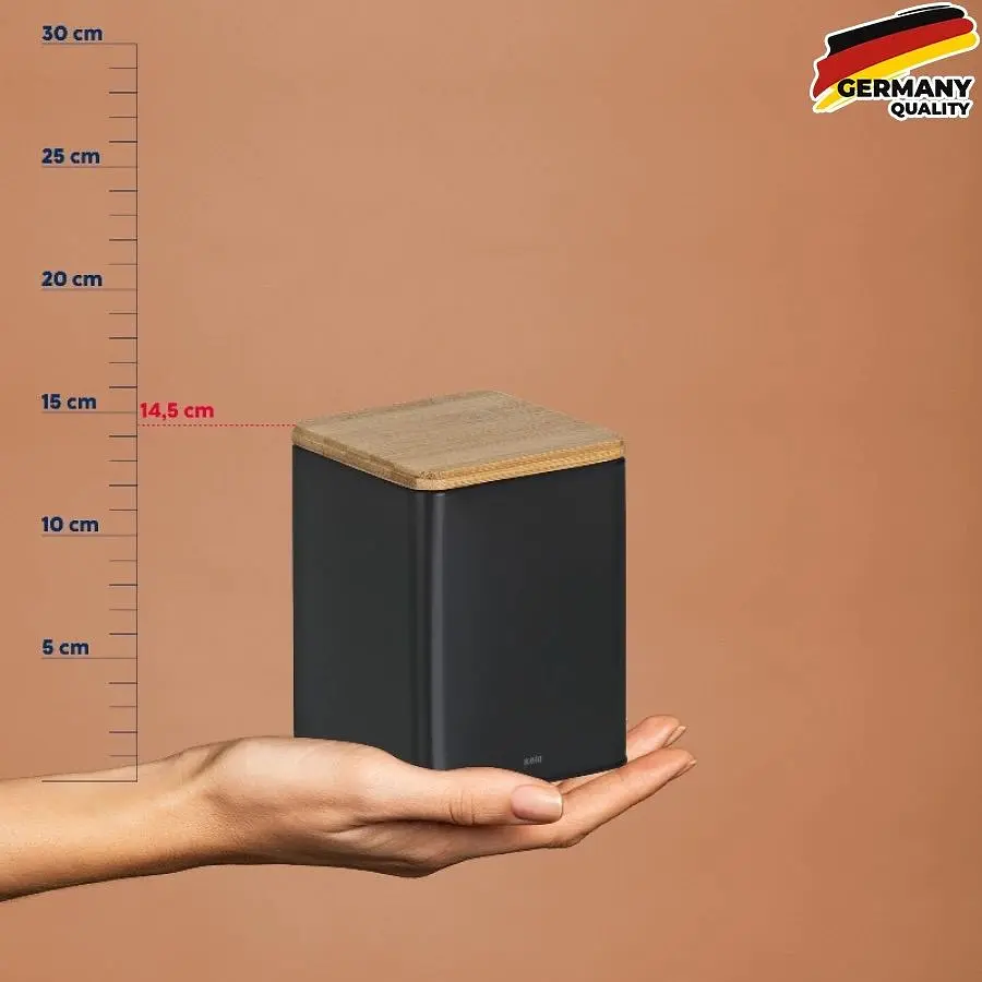 Ємність для зберігання сипучих Kela Kiril 11.5х11.5х14.5 см 1.4 л чорна (17888) - фото 7