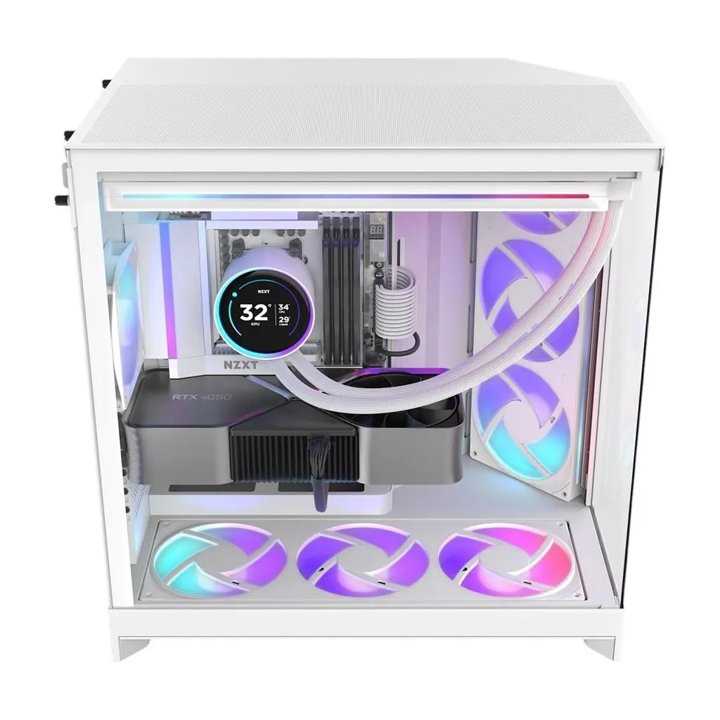 Корпус для ПК NZXT H9 Flow RGB Dual-Chamber White (CM-H92FW-R1) - фото 3