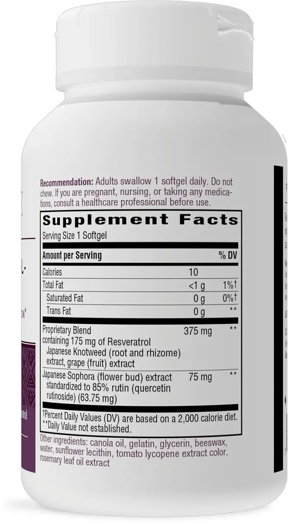Ресвератрол-Форте Resveratrol~Forte Nature's Way 175 мг 60 гелевих капсул - фото 2