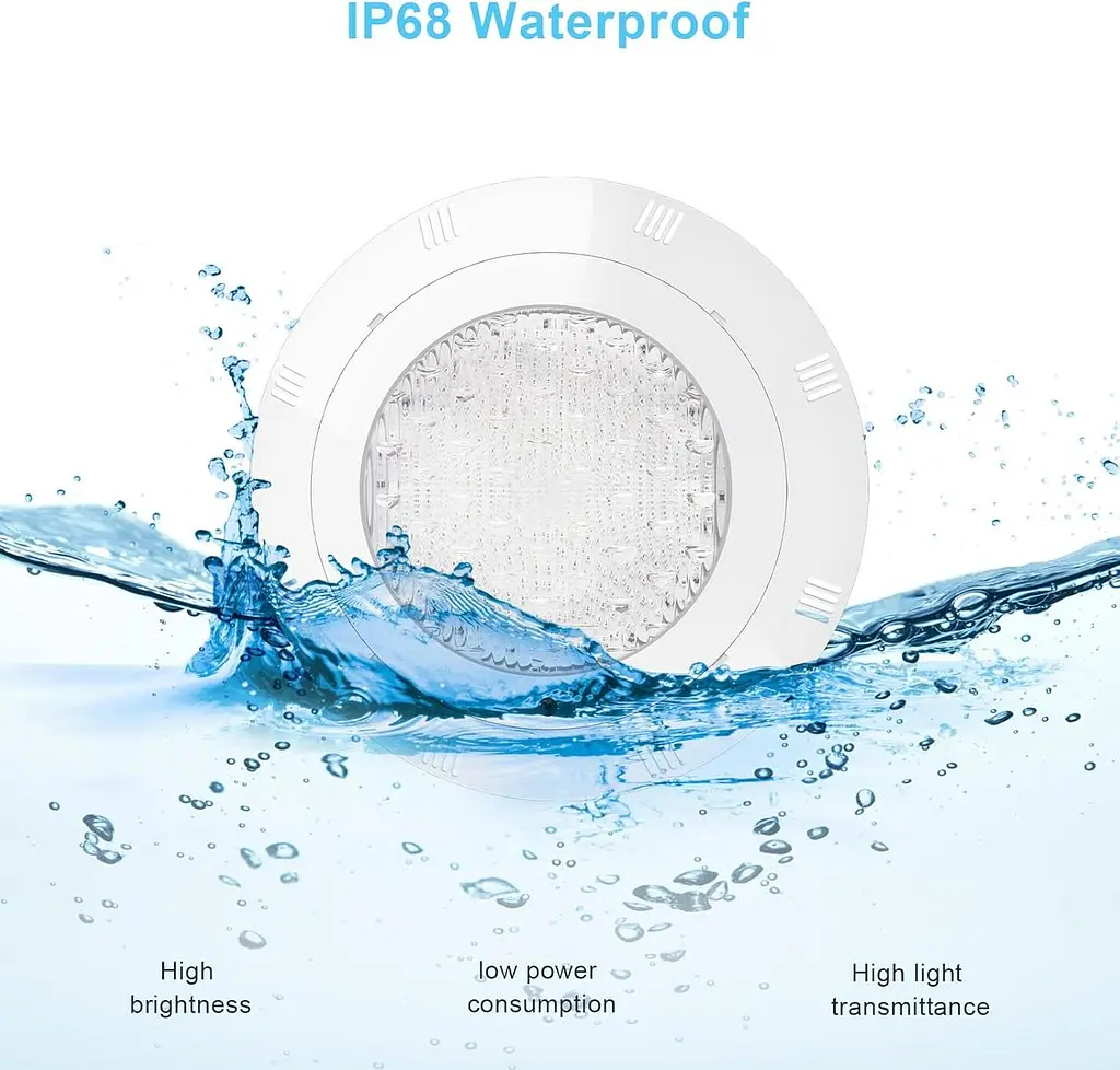 RGB LED світильник Kingwen 38 Вт для басейну IP68 з пультом - фото 5