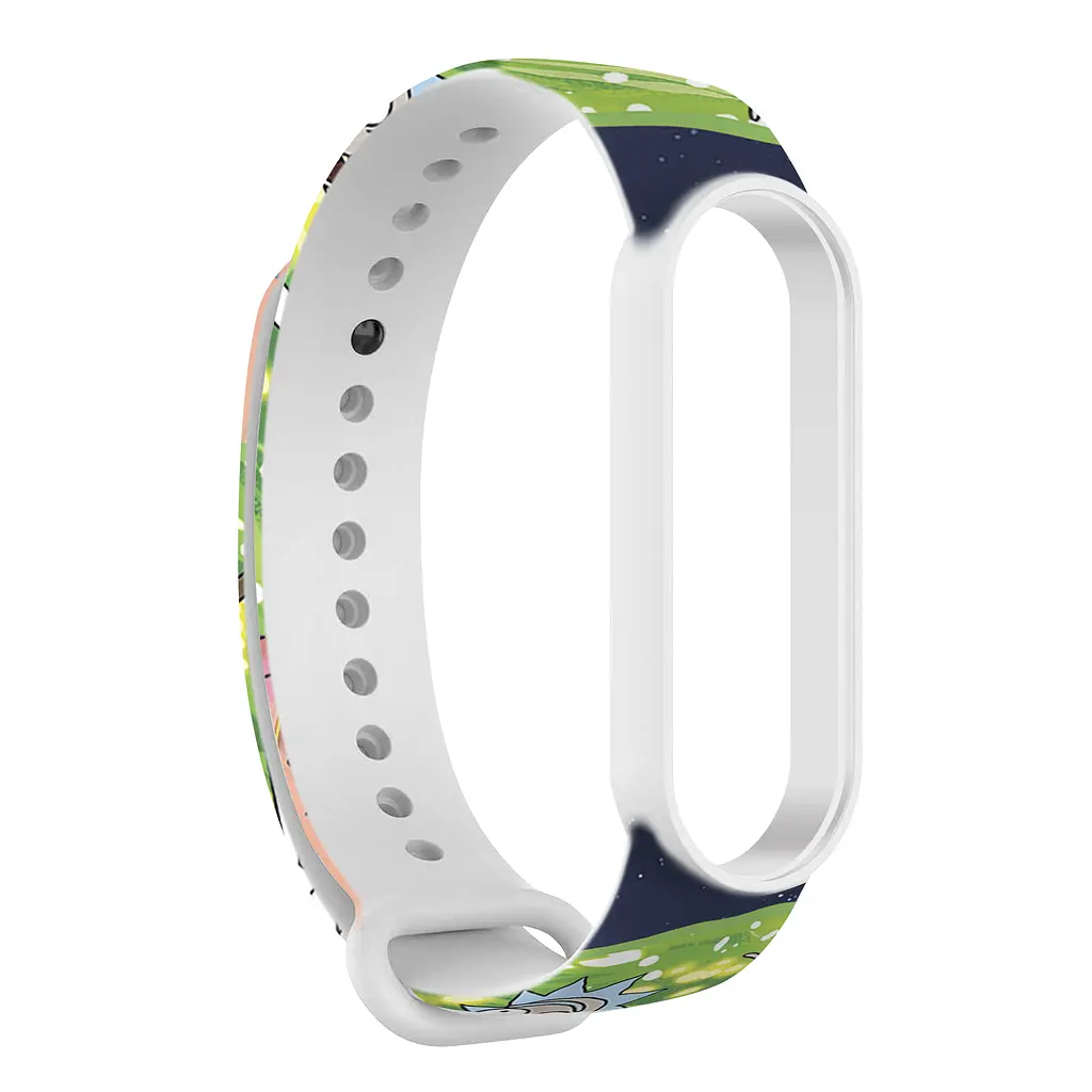 Силіконовий ремінець для фітнес-трекера Xiaomi Mi Band 5/6/7, RM, різнокольоровий, з дизайнерським принтом, для фітнес-браслета, з регулятором довжини, для повсякденного використання, ArmorStandart (ARM59272) - фото 2