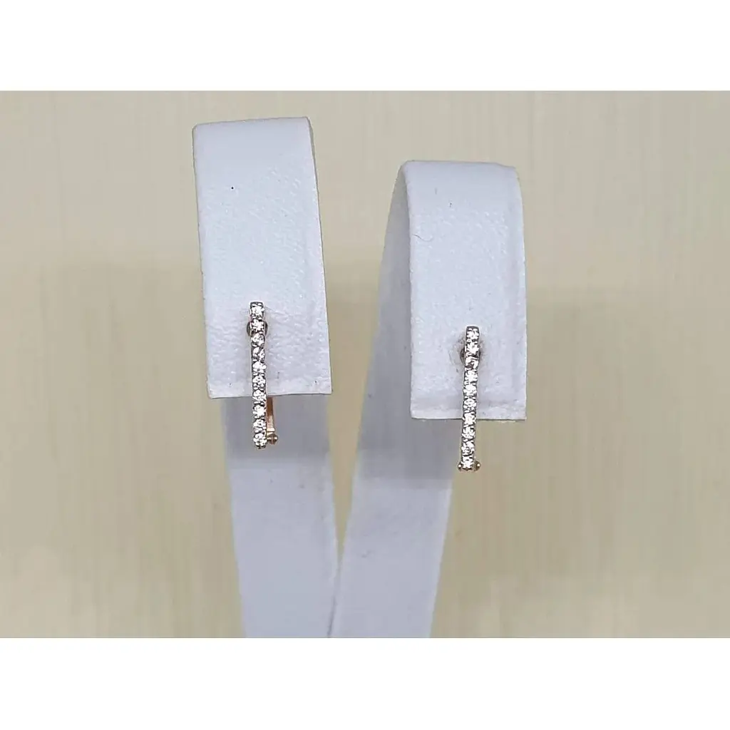 Золоті сережки Платон з фіанітами. 1С152/01Б - фото 3