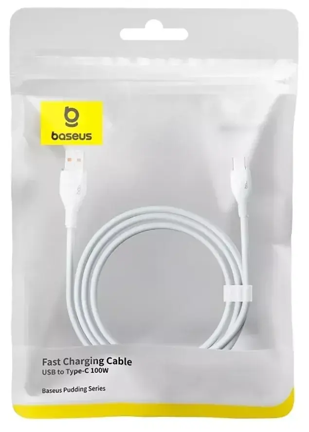Кабель Baseus Pudding Series Fast Charging Cable USB to Type-C 100W 1.2m P10355703221-00 White - фото 7