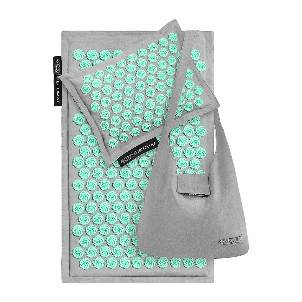 Килимок акупунктурний 4FIZJO Eco Mat Аплікатор Кузнєцова з подушкою 68 x 42 см Grey/Mint 4FJ0230 (P-5907739312181) - фото 5