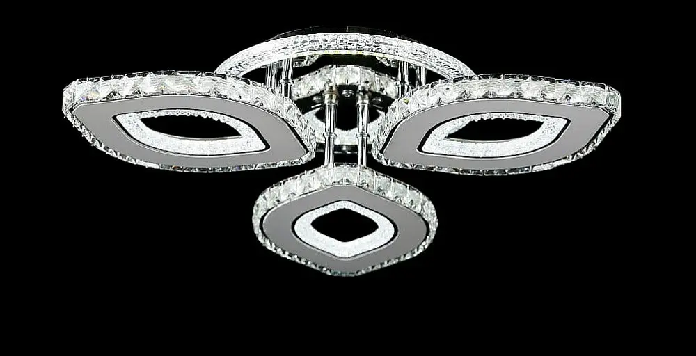 Сучасна світлодіодна люстра Splendid Ray Lk2368/3 LED WT з кришталевим декором і димером - фото 3