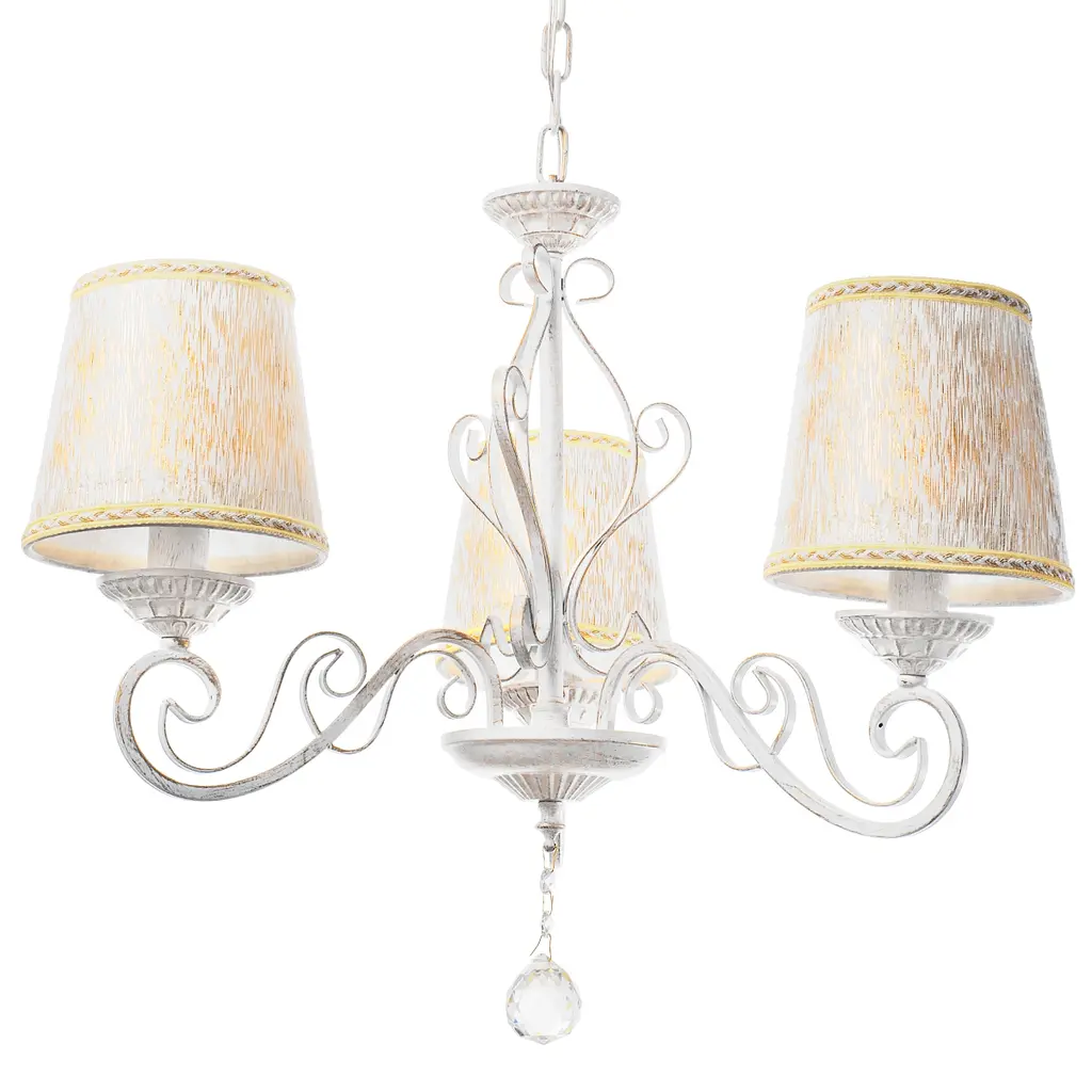 Люстра подвесная Brille с абажуром классическая E14 40W WH (BKL-663S/3) - фото 2