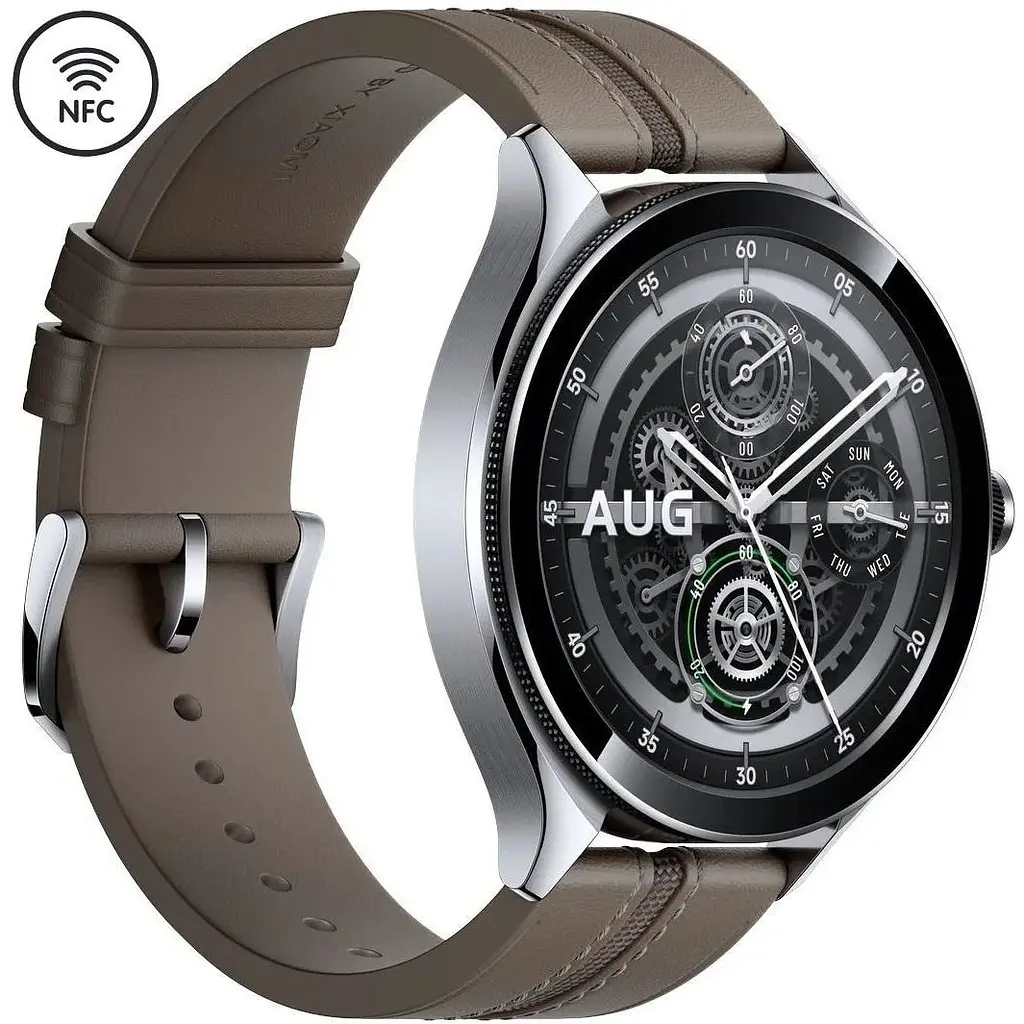 Смарт-часы Xiaomi Watch 2 Pro Bluetooth Silver Case with Brown Leather Strap BHR7216GL - фото 2