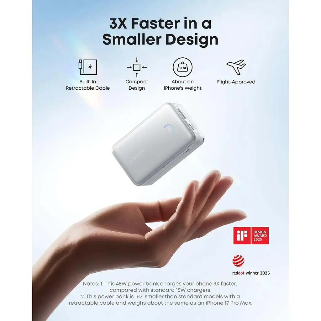 Павербанк Anker Black 10 000 mAh / 45 Вт (A1638H11) - фото 6